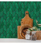 Leafy Emerald Green Peel And Stick Wall Tile | Kitchen Backsplash Tiles